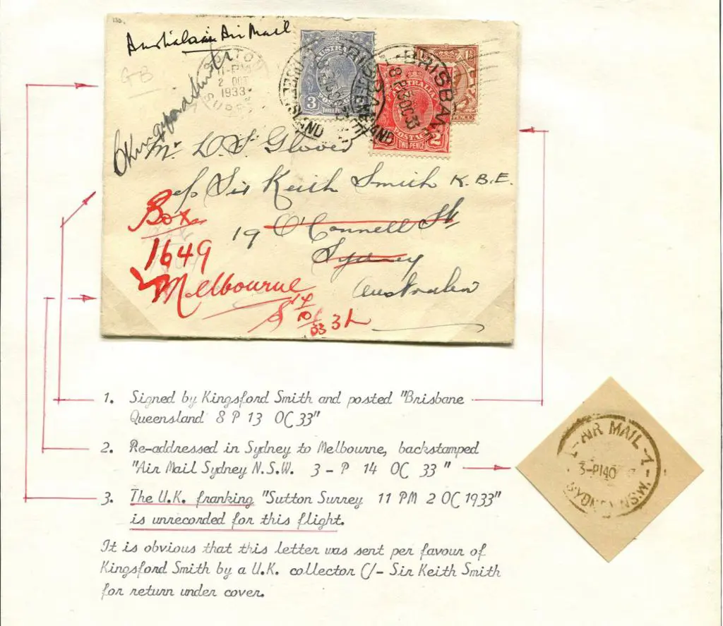 1933 (4th Oct) England to Australia Kingsford ... Image 1++