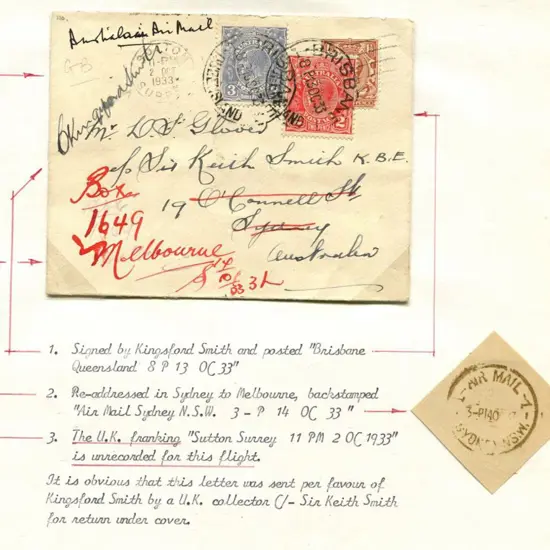 1933 (4th Oct) England to Australia Kingsford ...