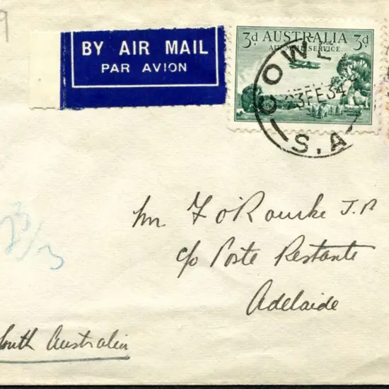 1934 (23rd Feb) Cowell to Adelaide by MMA with 2d ...