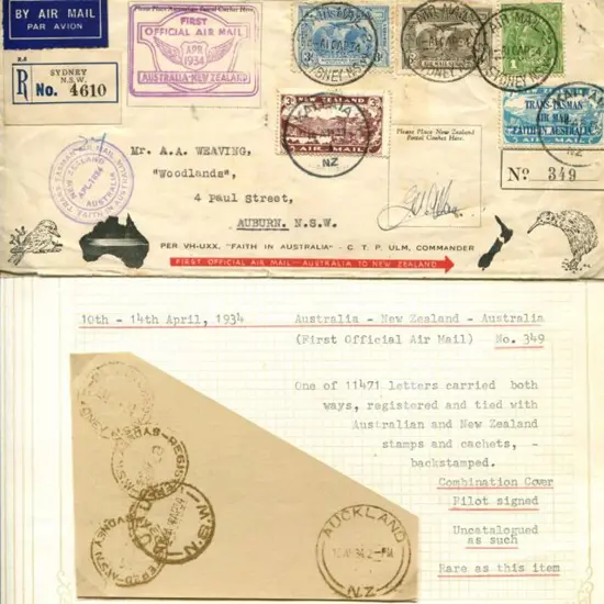 1934 (10-14th April) Australia-NZ-Australia "Faith ...