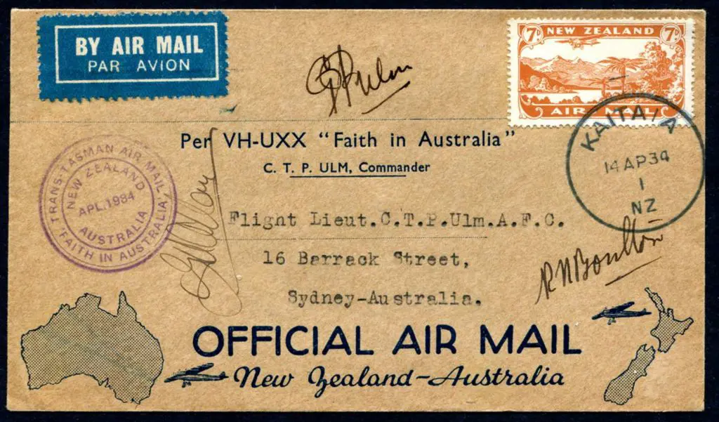 1934 (14th April) NZ to Australia with superb ... Image 1++