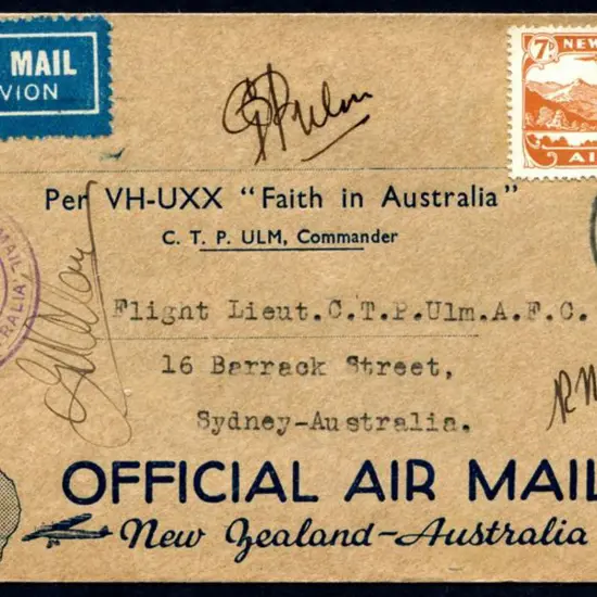 1934 (14th April) NZ to Australia with superb ...