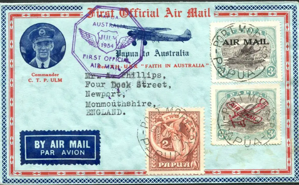 1934 (24th July) First Official Air Mail Papua to ... Image 1++