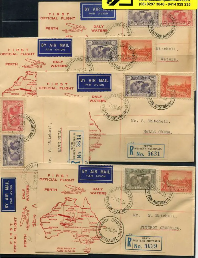 1934 (3rd Oct) Perth to Daly Waters plus Perth to ... Image 1++