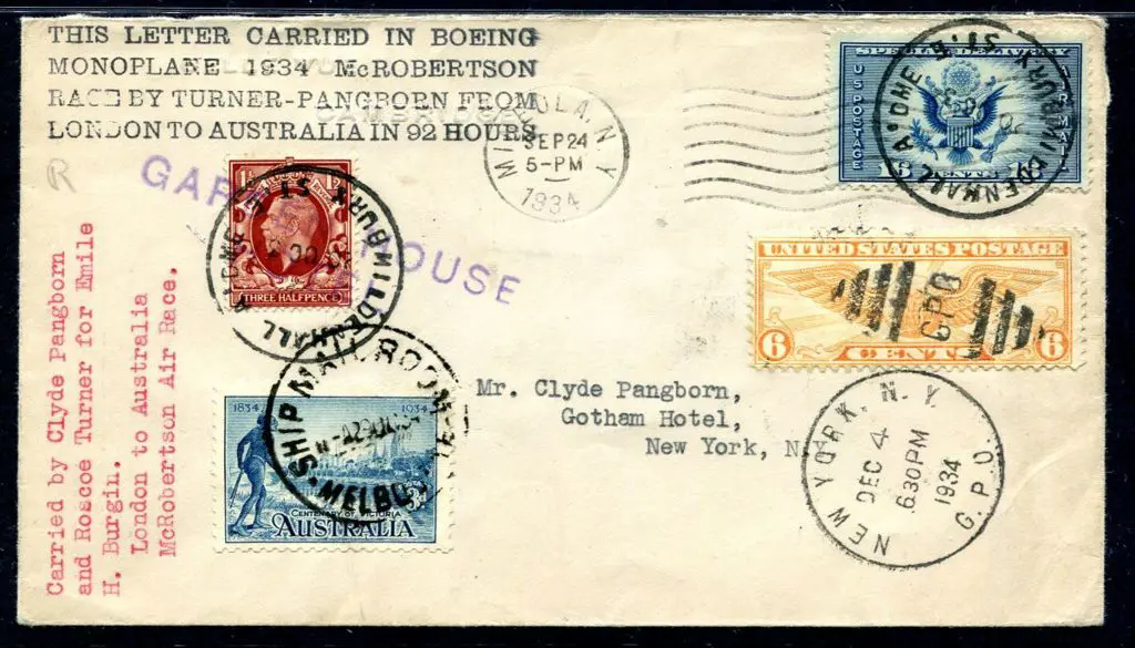 1934 (20th Oct) MacRobertson Air Race round the ... Image 1++