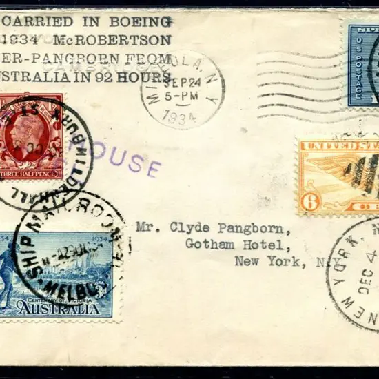 1934 (20th Oct) MacRobertson Air Race round the ...