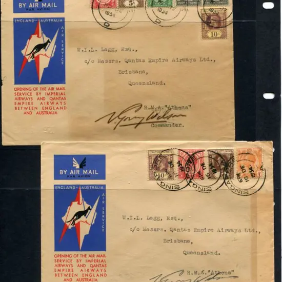 1934 (8th Dec) England to Aust Qantas/Imperial ...