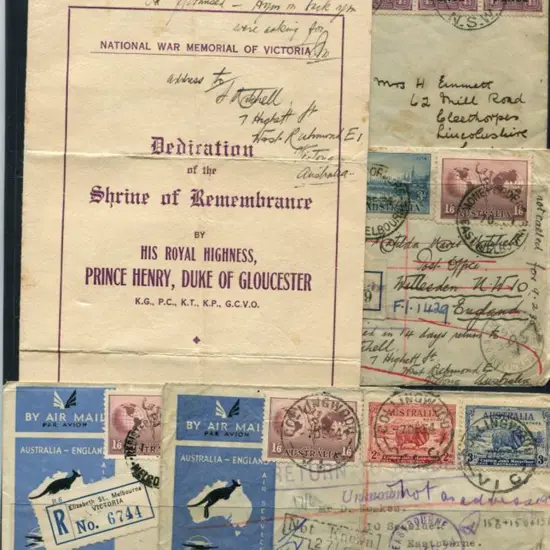 1934 (9th-10th Dec) Aust to England ...