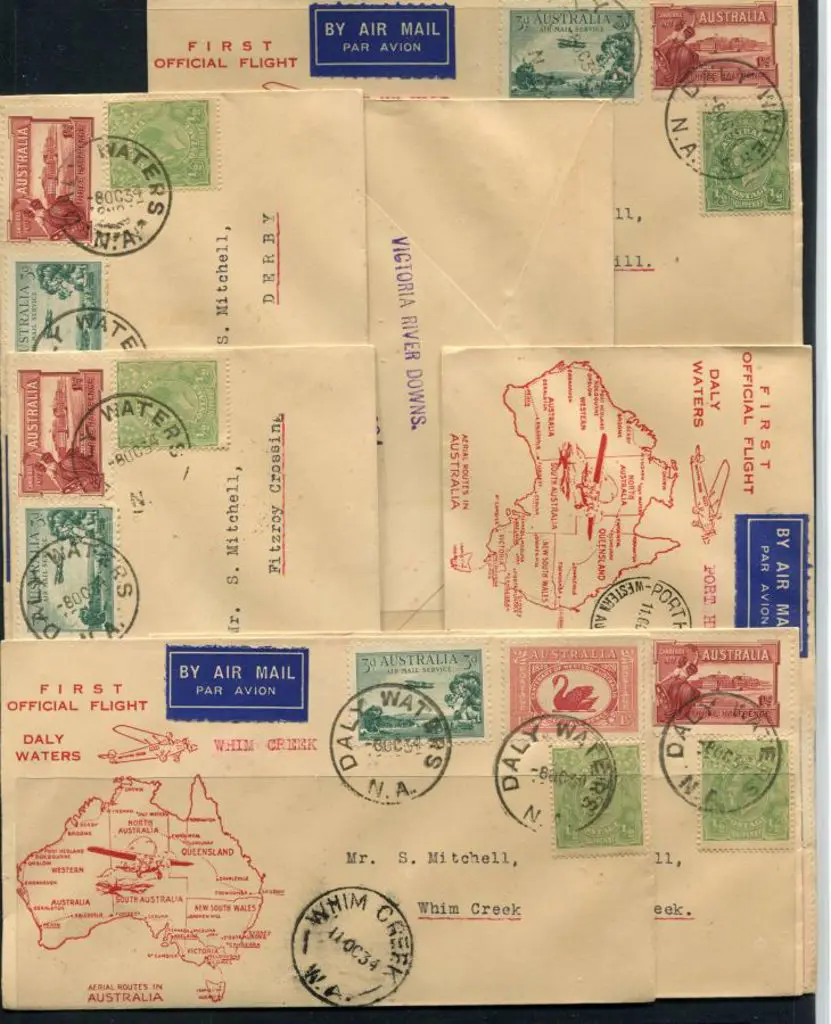 1934 (9th-12th Oct) Daly Waters to Perth plus Daly ... Image 1++