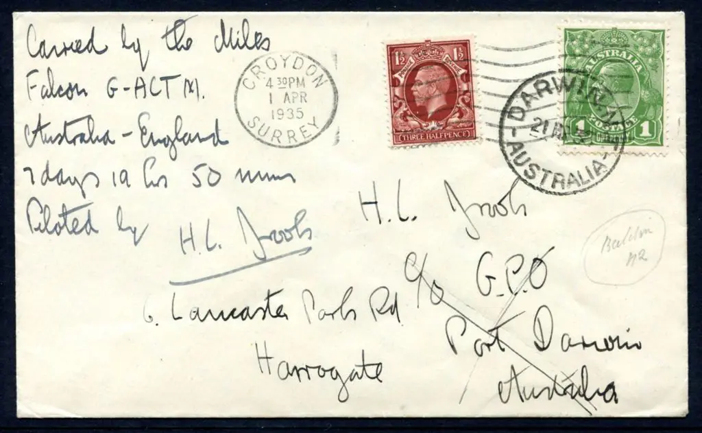1935 (24th March) Australia to England cover flown ... Image 1++