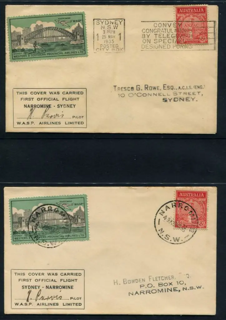 1935 (25th March) Narromine to Sydney & return ... Image 1++