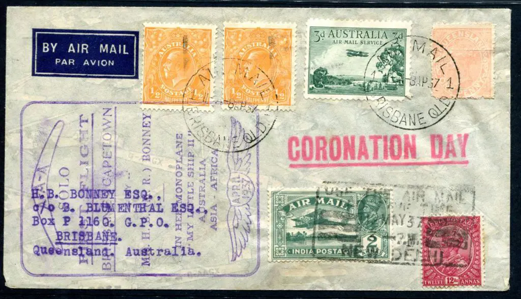 1937 (9th April) ditto also with Qld 1d QV but ... Image 1++