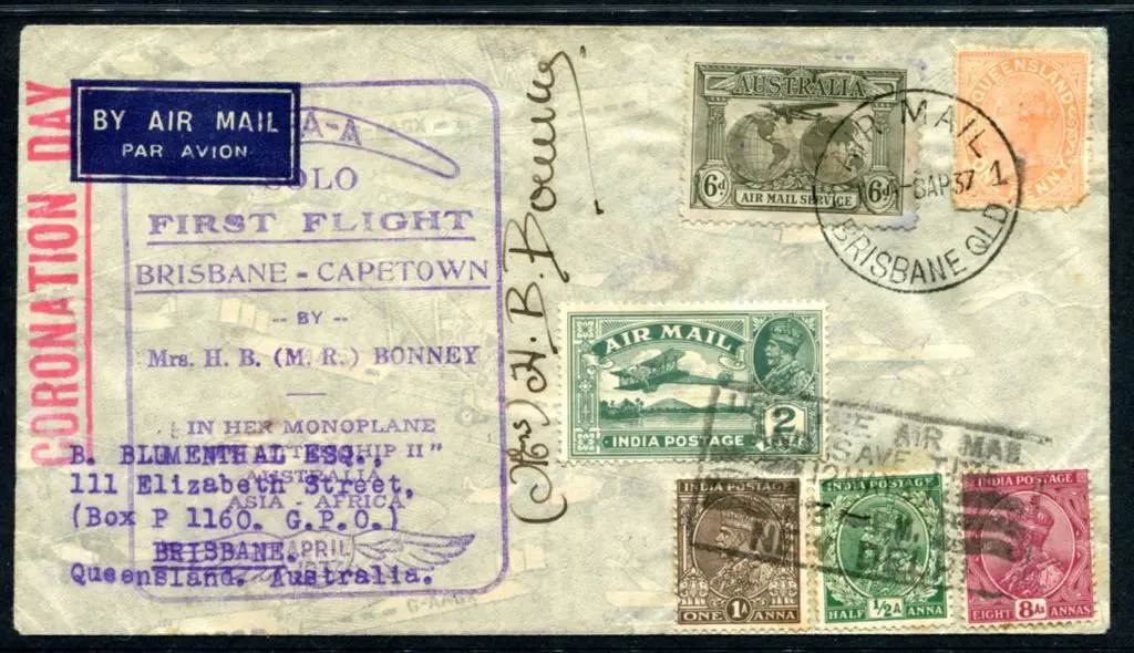 1937 (9th April) ditto also with Qld 1d QV but ... Image 1++
