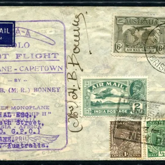 1937 (9th April) ditto also with Qld 1d QV but ...