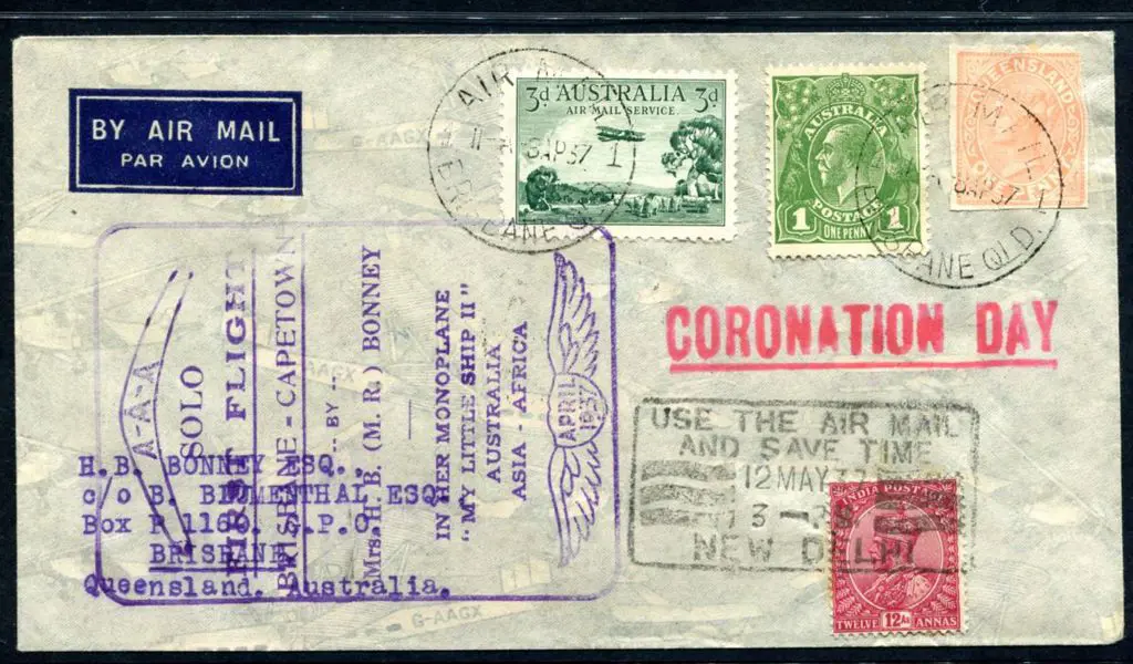 1937 (9th April) ditto also with Qld 1d QV in ... Image 1++