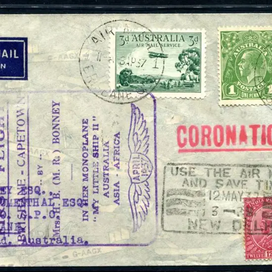 1937 (9th April) ditto also with Qld 1d QV in ...