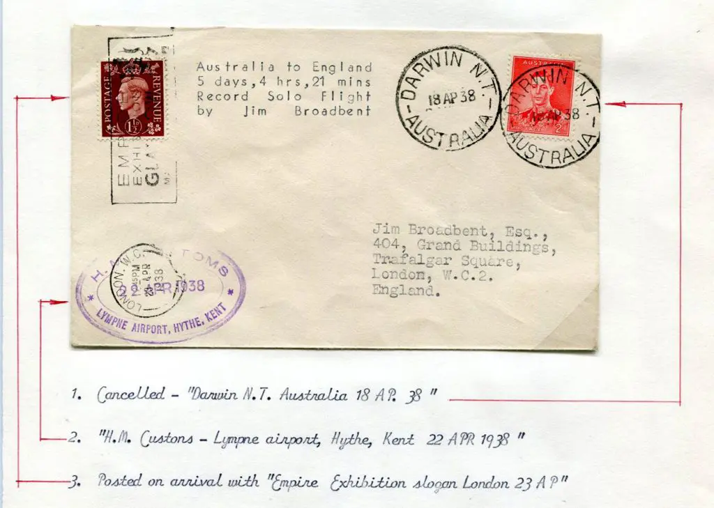 1938 (18th April) Australia to England solo record ... Image 1++