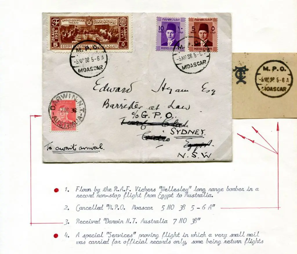 1938 (5th Nov) Egypt to Australia RAF Special ... Image 1++