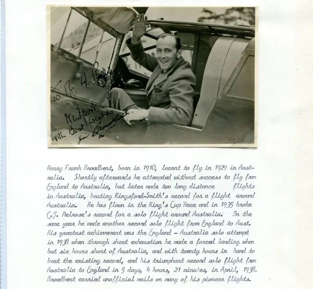 1938 Harry Broadbent in his aircraft cockpit ... Image 1++