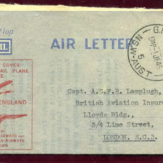 1945 (2nd June) Australia to England Qantas ...