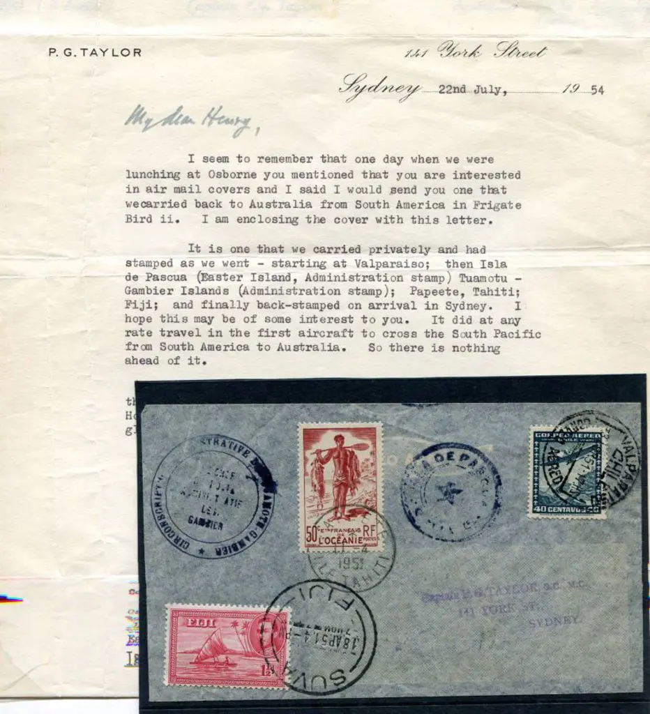 1951 (14th Mar) Chile to Australia via Fiji & ... Image 1++
