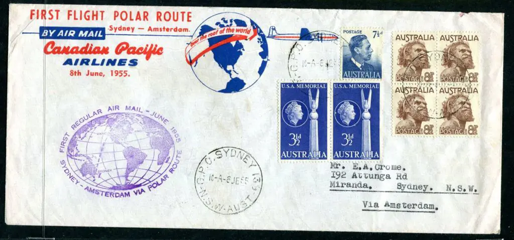 1955 (8th June) First Polar Route Flight Sydney to ... Image 1++