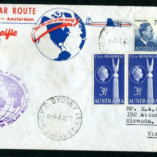 1955 (8th June) First Polar Route Flight Sydney to ...