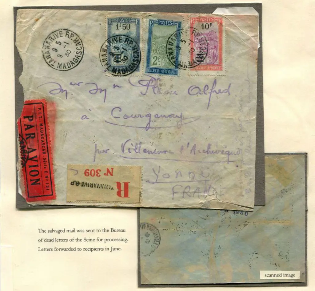 1930 (9th Jan) Tananarive, Madagascar to Paris ... Image 1++