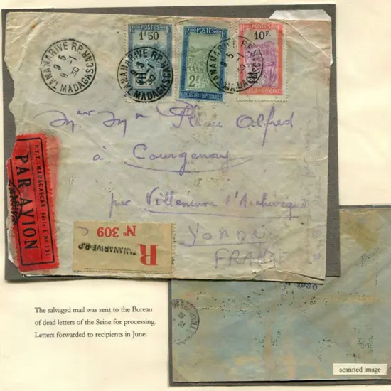 1930 (9th Jan) Tananarive, Madagascar to Paris ...