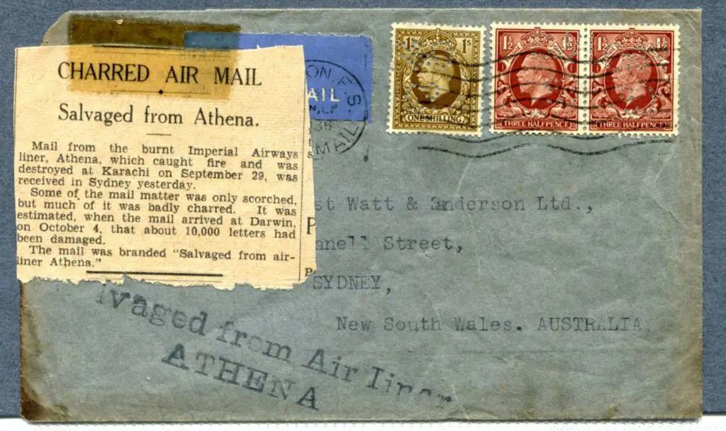 1936 (29th Sept) Imperial Airways England to ... Image 1++
