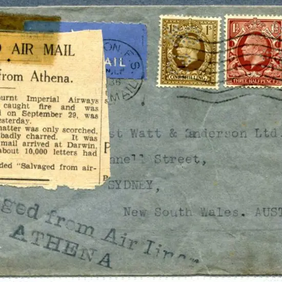 1936 (29th Sept) Imperial Airways England to ...