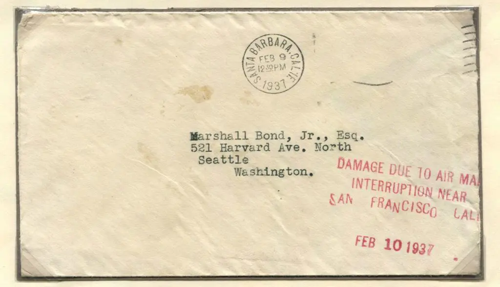 1937 (9th Feb) Los Angeles to Oakland United ... Image 1++