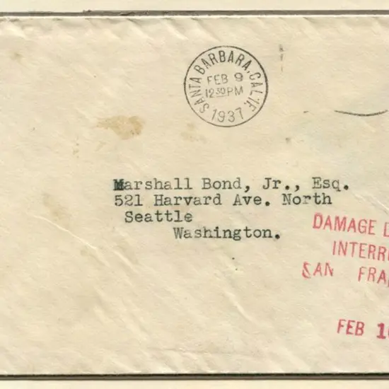 1937 (9th Feb) Los Angeles to Oakland United ...