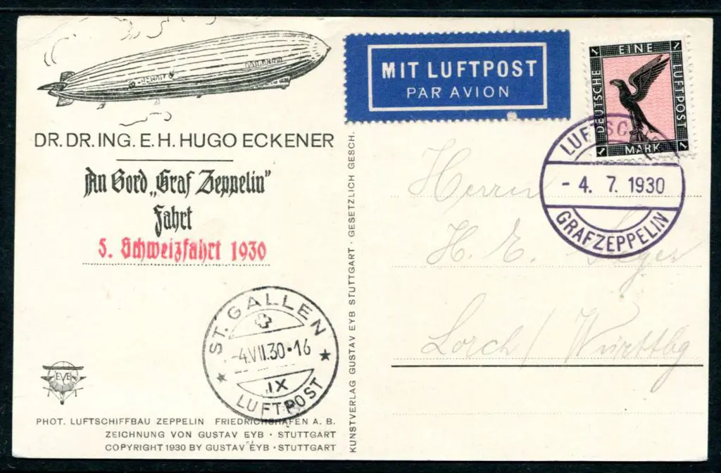 1930 (4th July) St Gallen flight on Dr Hugo ... Image 1++