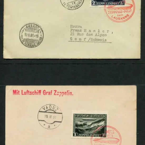 1931 (10th June) Vaduz to Lausanne Liechtenstein ...