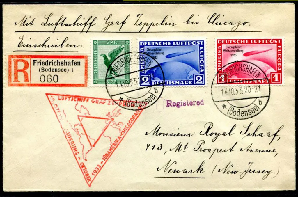 1933 (14th Oct) Friedrichshafen to Chicago ... Image 1++