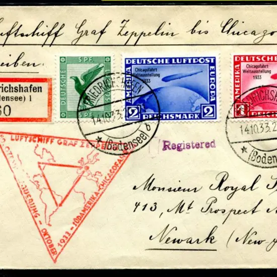 1933 (14th Oct) Friedrichshafen to Chicago ...