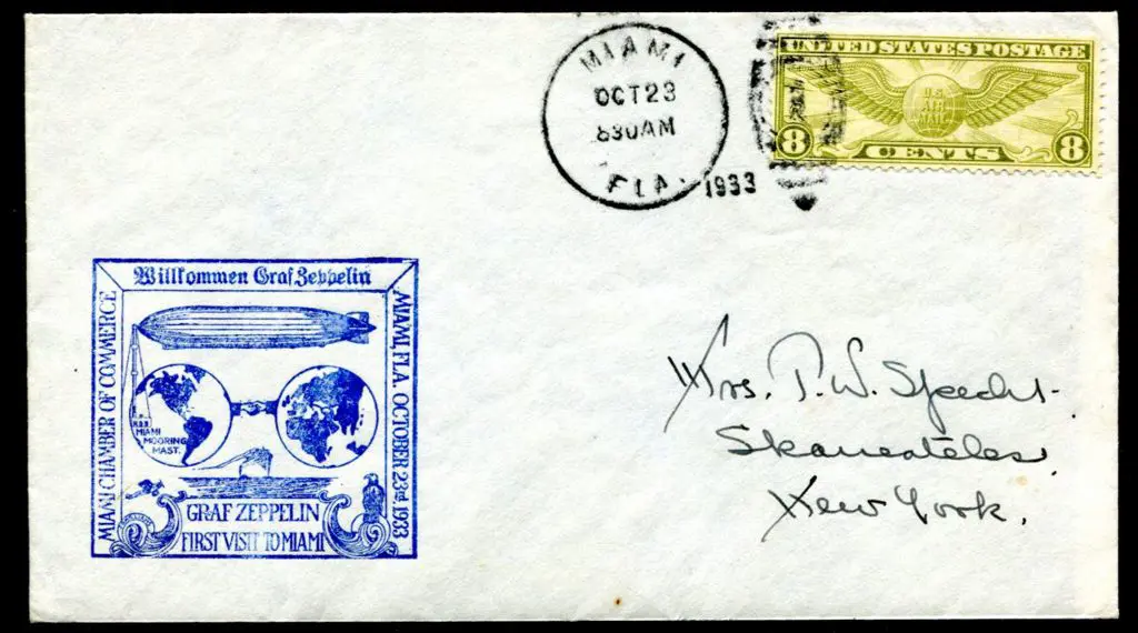 1933 (23rd Oct) Zeppelin "First Visit to Miami" ... Image 1++