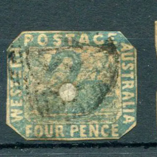 1854 1d black swan (SG 1) good to fine used with 3 ...
