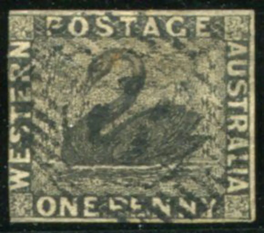 1854 1d black swan fine used with light 15 bar 8 ... Image 1++