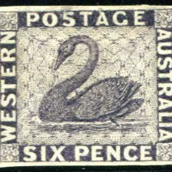 1854/55 6d imperf plate proof in violet. Four ...