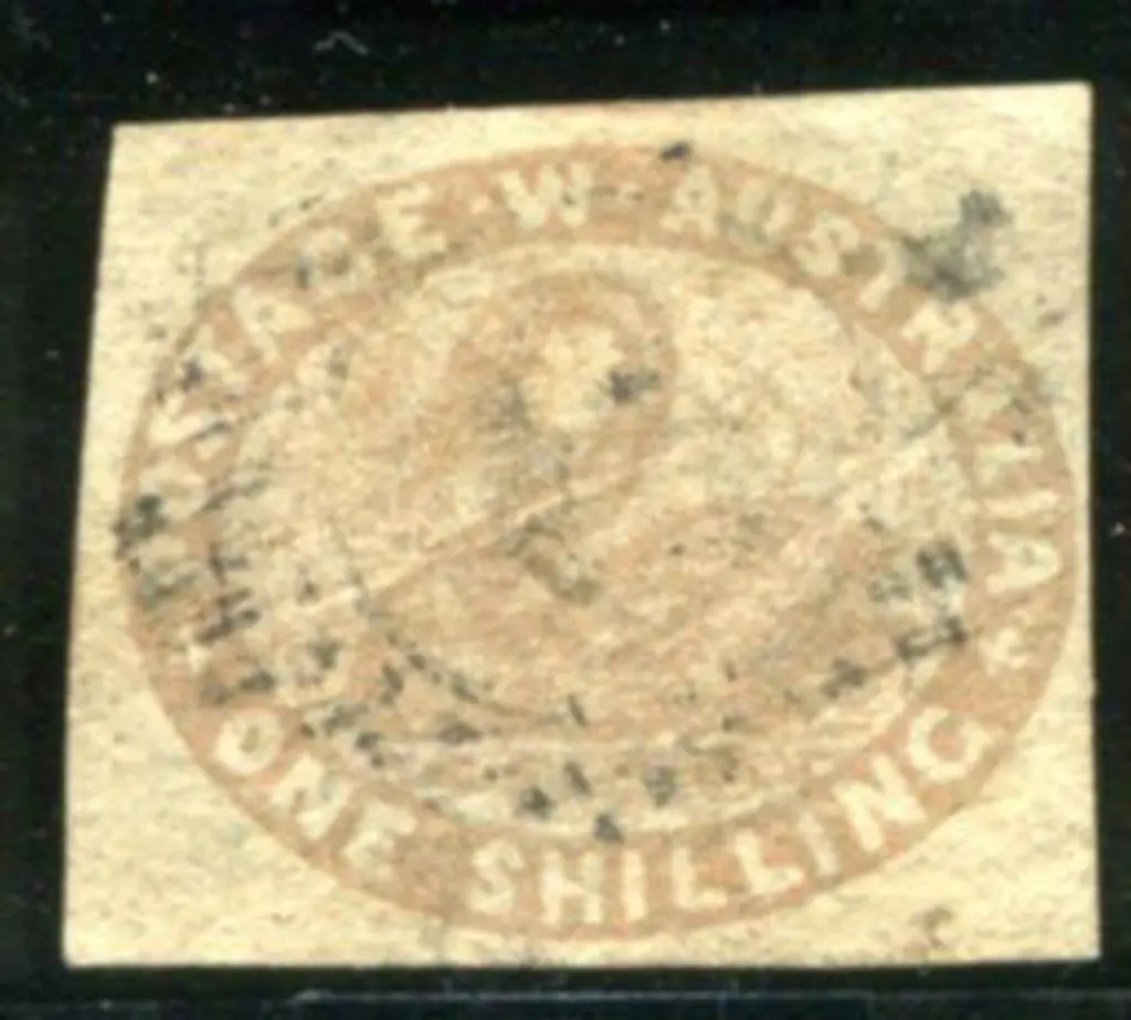 1854/55 1/- grey brown with 4 large to close clear ... Image 1++