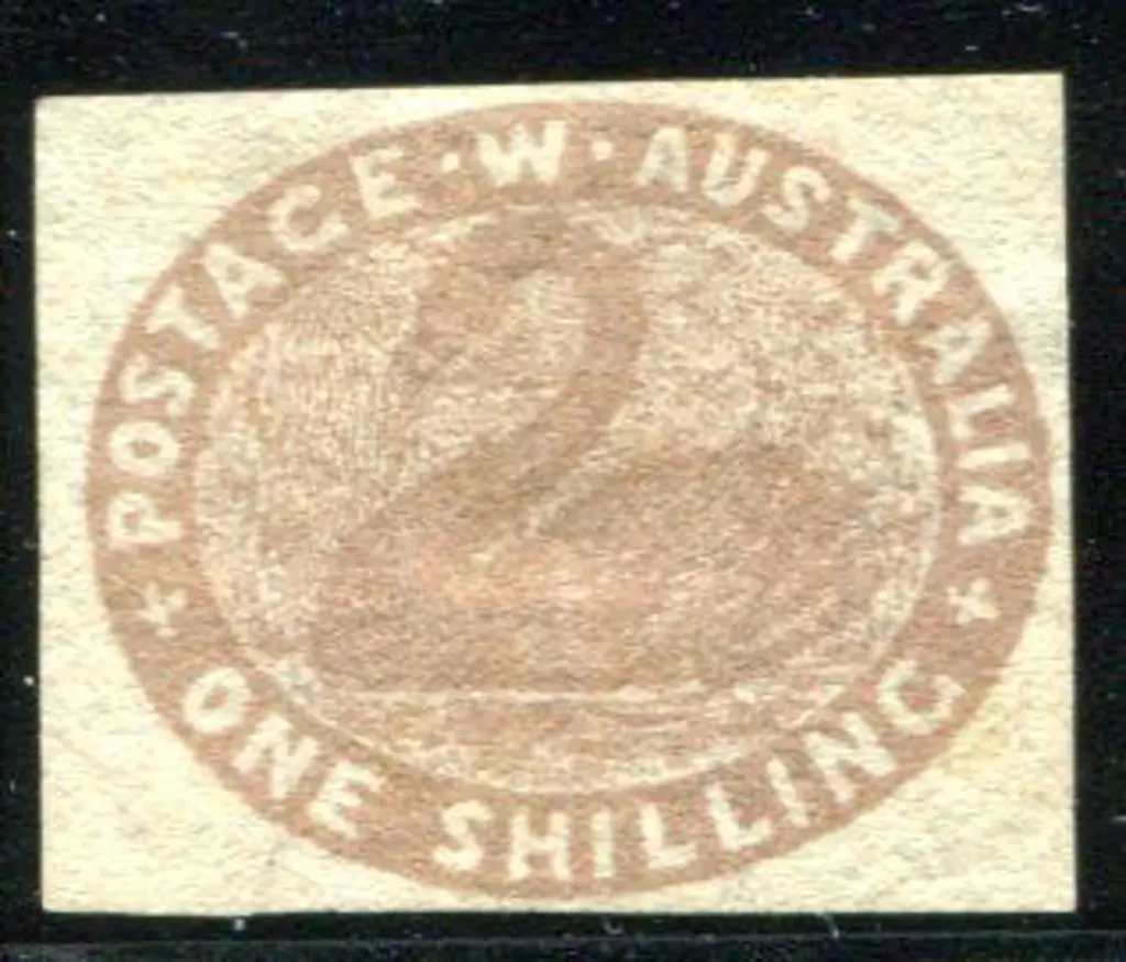1855/55 1/- pale brown swan. Fine unused with ... Image 1++