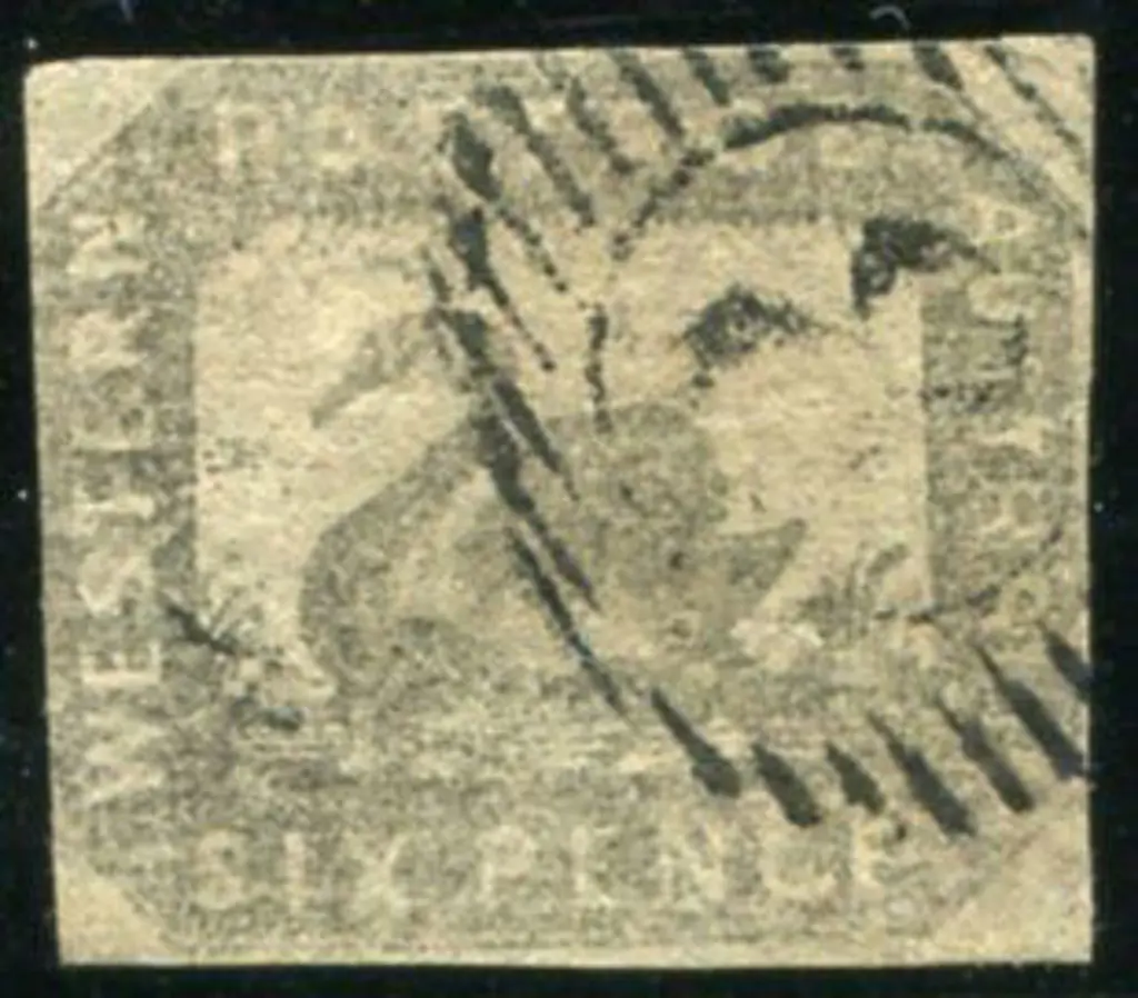1857/59 6d grey-black F/U with 15 bar 8 cancel. ... Image 1++