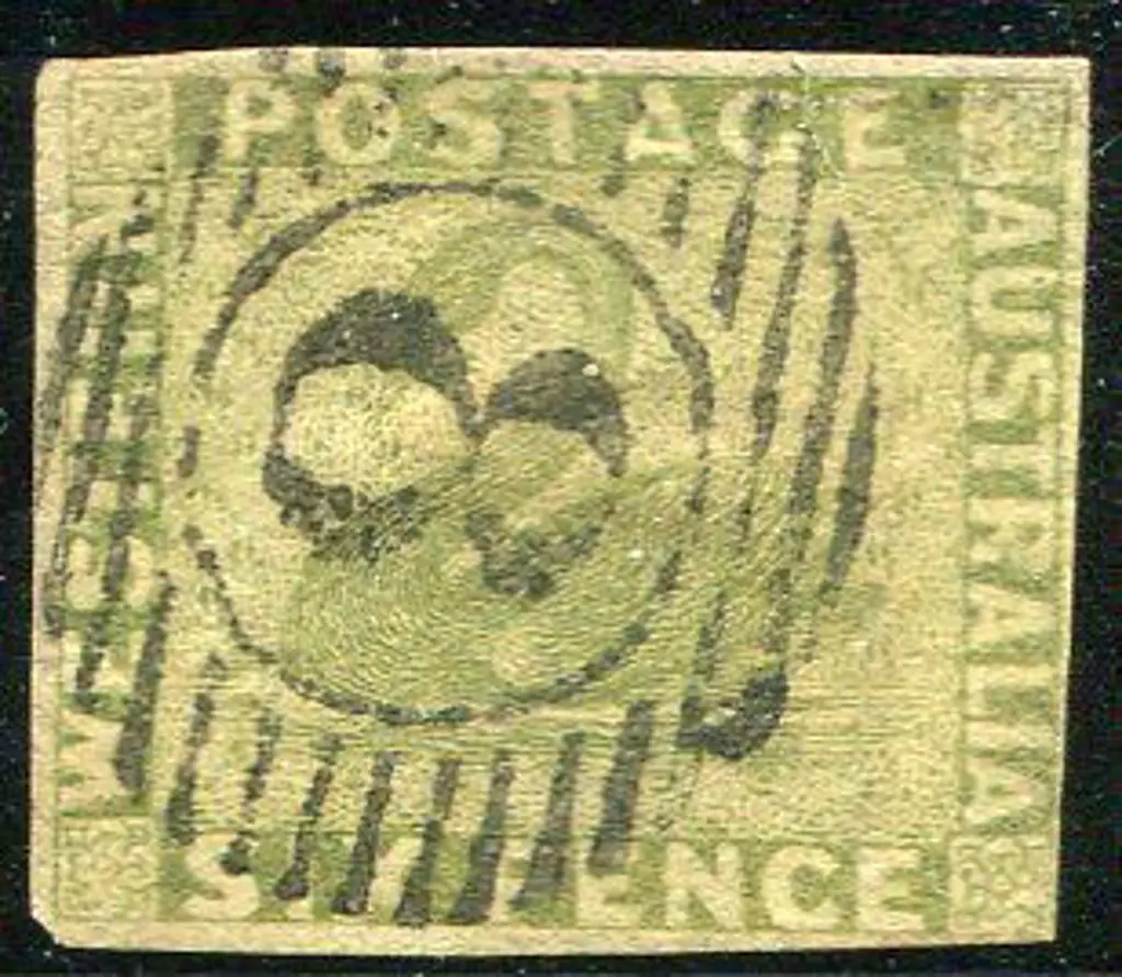 1860/64 6d deep sage-green good to fine used with ... Image 1++