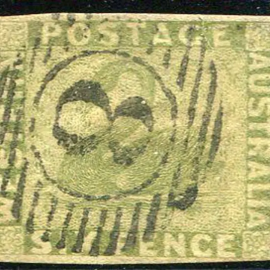 1860/64 6d deep sage-green good to fine used with ...