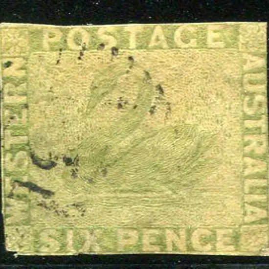 1860/64 6d sage-green F/U with light numeral ...