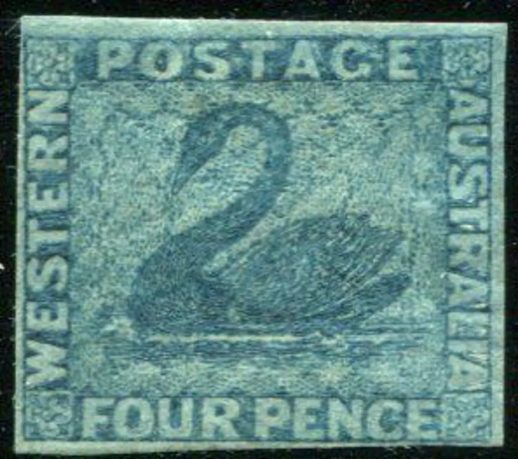 1860/64 4d blue. Fresh MLH with o.g. 4 clear even ... Image 1++