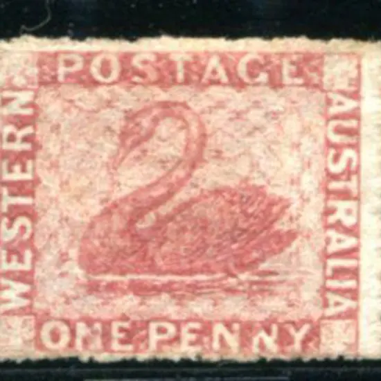 1861 1d rose-carmine swan with very rough perf. ...