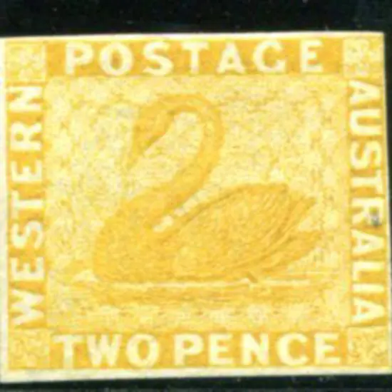 1864/79 2d imperforate swan proof in chrome-yellow ...
